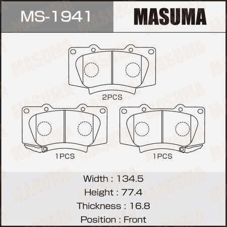 Brake pads Masuma, MS-1941