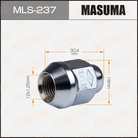 Wheel nut Masuma M12x1.25(R) size 19, MLS-237