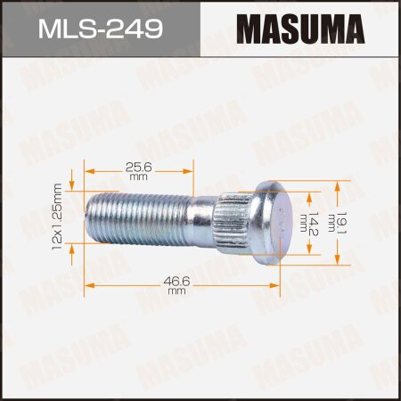 Wheel stud Masuma M12x1.25(R) , MLS-249