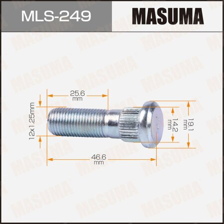 Wheel stud Masuma M12x1.25(R), MLS-249