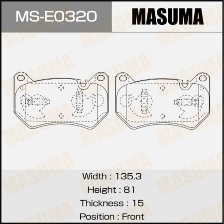 Brake pads Masuma, MS-E0320