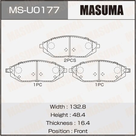 Brake pads Masuma, MS-U0177
