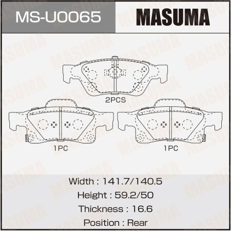 Brake pads Masuma, MS-U0065