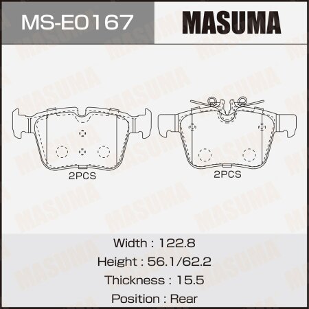 Brake pads Masuma, MS-E0167