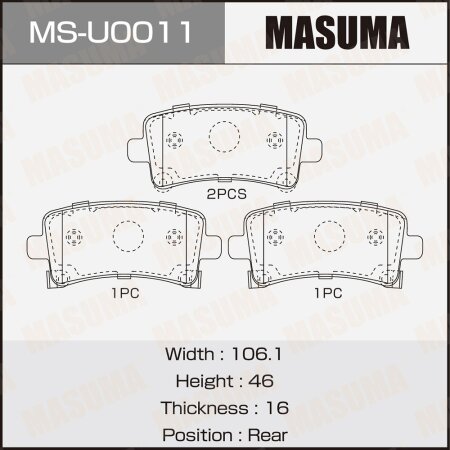 Brake pads Masuma, MS-U0011