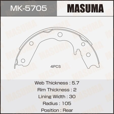 Brake shoes Masuma, MK-5705