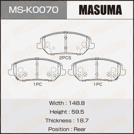 Brake pads Masuma, MS-K0070
