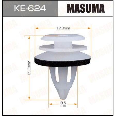 Retainer clip Masuma plastic, KE-624