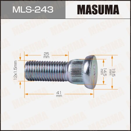 Wheel stud Masuma M12x1.5(R) , MLS-243