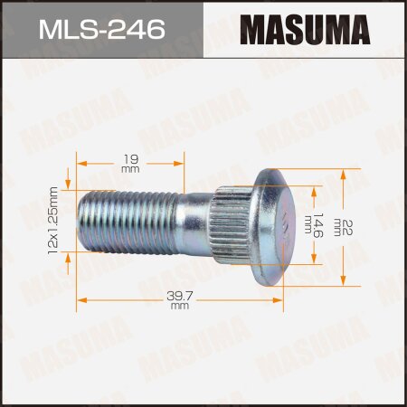 Wheel stud Masuma M12x1.25(R) , MLS-246