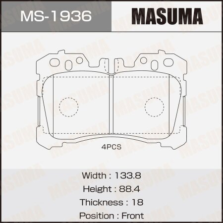 Brake pads Masuma, MS-1936