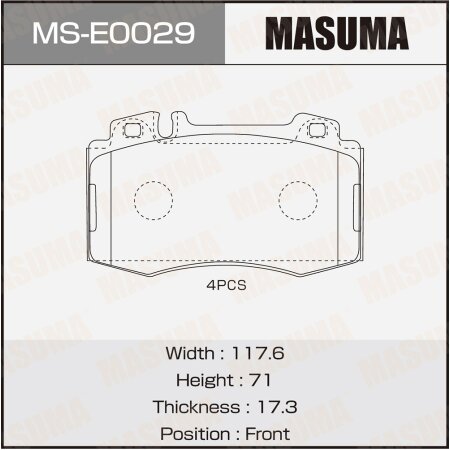 Brake pads Masuma, MS-E0029