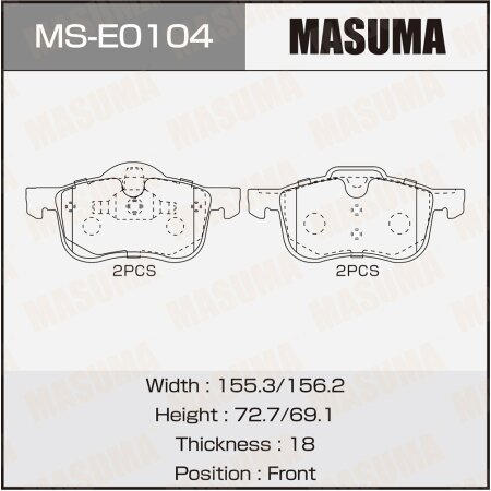 Brake pads Masuma, MS-E0104