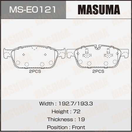 Brake pads Masuma, MS-E0121