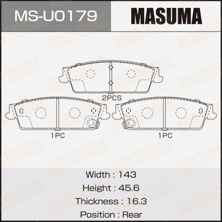 Brake pads Masuma, MS-U0179