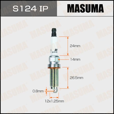Spark plug Masuma iridium+platinum SILZKAR7E8S  , S124IP