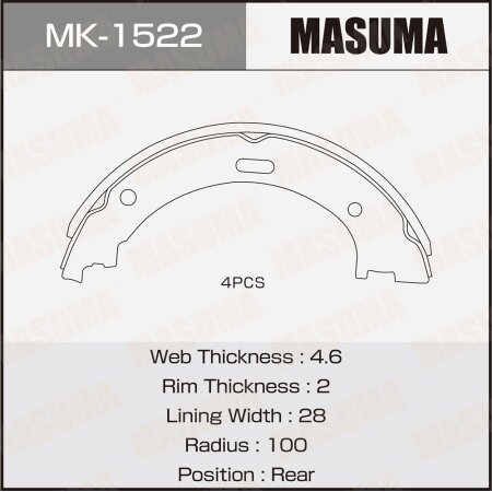 Brake shoes Masuma, MK-1522