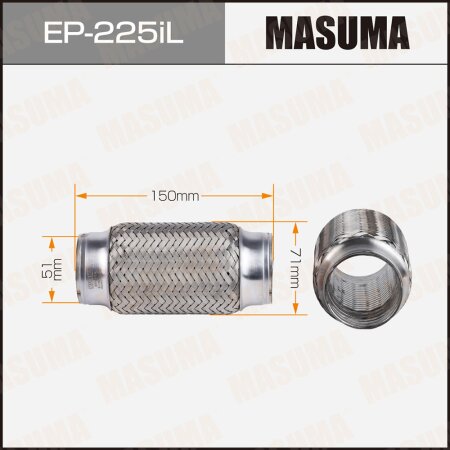 Flex pipe Masuma InterLock 51x150 heavy duty, EP-225iL