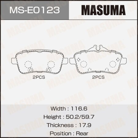 Brake pads Masuma, MS-E0123