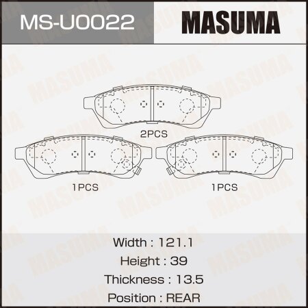 Brake pads Masuma, MS-U0022