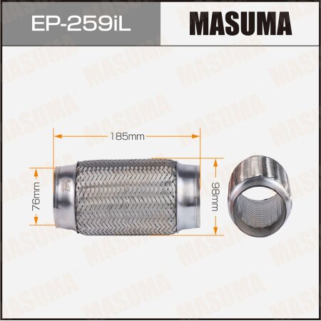 Flex pipe Masuma InterLock 76x185 heavy duty, EP-259iL