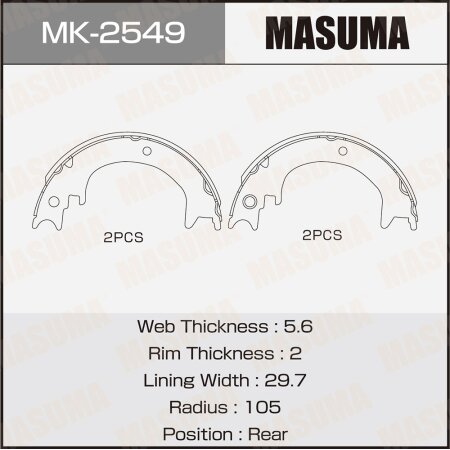 Brake shoes Masuma, MK-2549