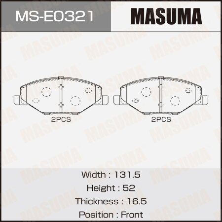 Brake pads Masuma, MS-E0321