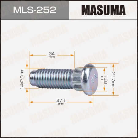 Wheel stud Masuma M14x2(R), MLS-252