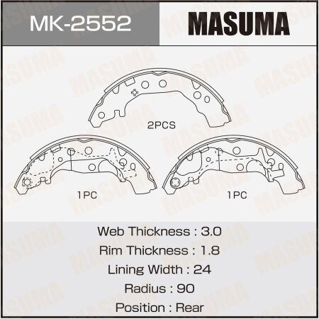 Brake shoes Masuma, MK-2552