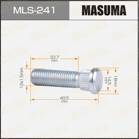 Wheel stud Masuma M12x1.5(R) , MLS-241