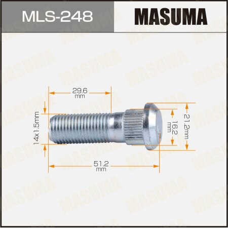 Wheel stud Masuma M12x1.5(R) , MLS-248