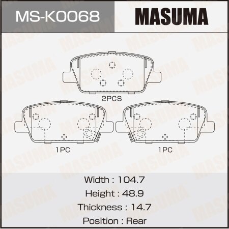 Brake pads Masuma, MS-K0068