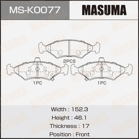 Brake pads Masuma, MS-K0077