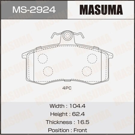 Brake pads Masuma, MS-2924