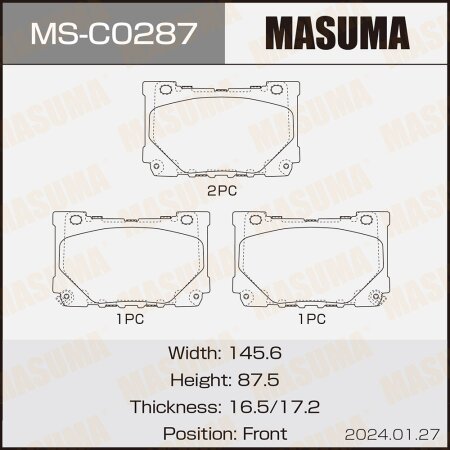 Brake pads Masuma, MS-C0287