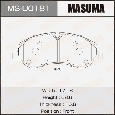 Brake pads Masuma, MS-U0181