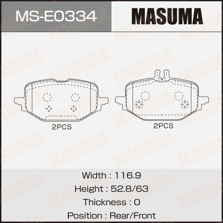 Brake pads Masuma, MS-E0334