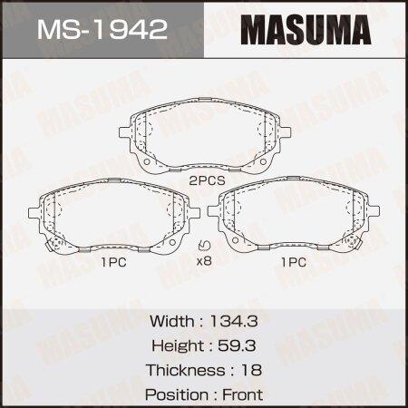 Brake pads Masuma, MS-1942