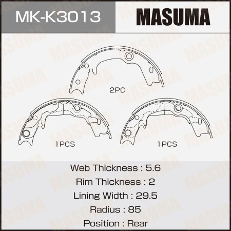 Brake shoes Masuma, MK-K3013