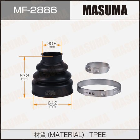 CV Joint boot Masuma (rubber), MF-2886