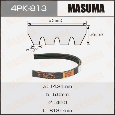 Drive V-Ribbed belt Masuma, 4PK-813