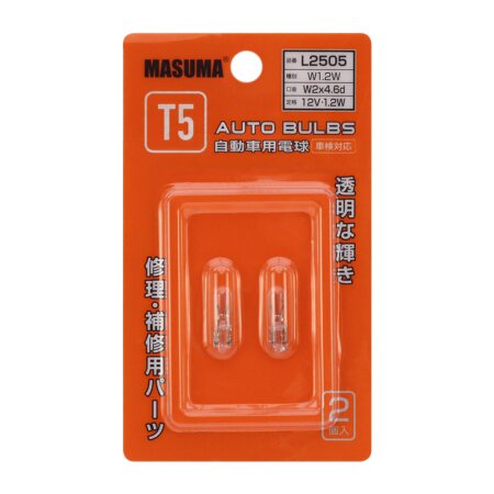 Bulb Masuma W1,2W (W2x4,6d, T5) 12V 1,2W, L2505