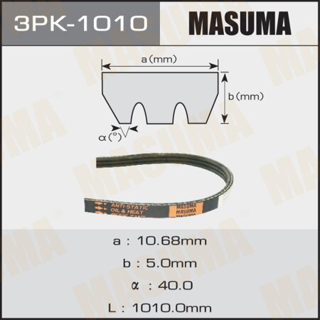 Drive V-Ribbed belt Masuma, 3PK-1010