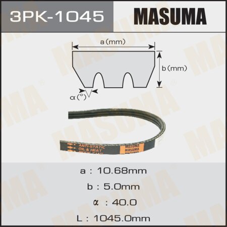 Drive V-Ribbed belt Masuma, 3PK-1045