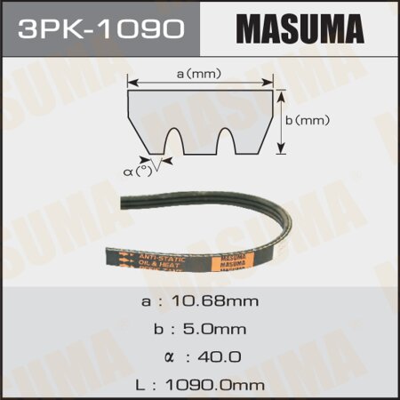 Drive V-Ribbed belt Masuma, 3PK-1090