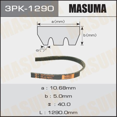 Drive V-Ribbed belt Masuma, 3PK-1290