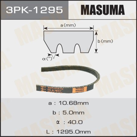 Drive V-Ribbed belt Masuma, 3PK-1295
