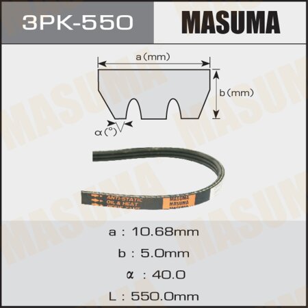 Drive V-Ribbed belt Masuma, 3PK-550