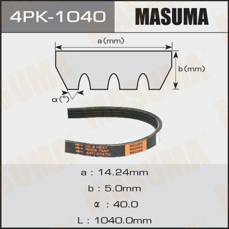 Drive V-Ribbed belt Masuma, 4PK-1040