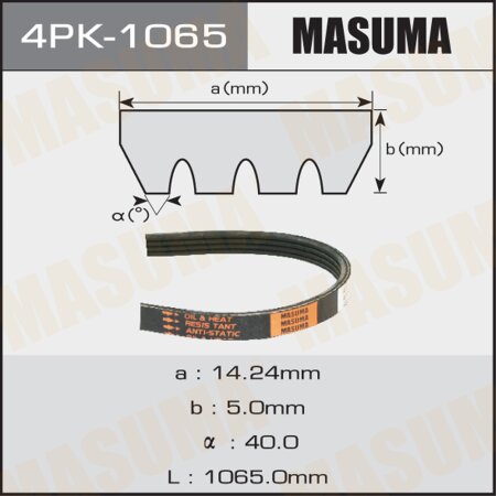 Drive V-Ribbed belt Masuma, 4PK-1065